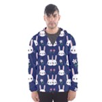 Cute Bunny Pattern, Easter, Koteto Men s Hooded Windbreaker