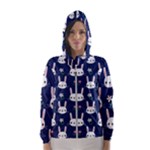 Cute Bunny Pattern, Easter, Koteto Women s Hooded Windbreaker