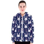 Cute Bunny Pattern, Easter, Koteto Women s Zipper Hoodie