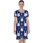 Cute Bunny Pattern, Easter, Koteto Short Sleeve Nightdress