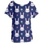 Cute Bunny Pattern, Easter, Koteto Women s Oversized T-Shirt