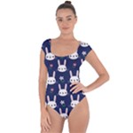 Cute Bunny Pattern, Easter, Koteto Short Sleeve Leotard 