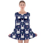 Cute Bunny Pattern, Easter, Koteto Long Sleeve Skater Dress