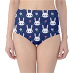 Cute Bunny Pattern, Easter, Koteto Classic High-Waist Bikini Bottoms