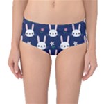 Cute Bunny Pattern, Easter, Koteto Mid-Waist Bikini Bottoms