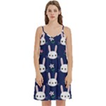 Cute Bunny Pattern, Easter, Koteto Mini Camis Dress With Pockets