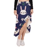 Cute Bunny Pattern, Easter, Koteto Asymmetrical Ruffle Hem Skirt 