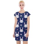 Cute Bunny Pattern, Easter, Koteto Cap Sleeve Bodycon Dress