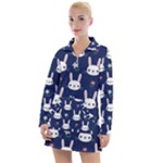 Cute Bunny Pattern, Easter, Koteto Women s Long Sleeve Casual Dress