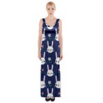 Cute Bunny Pattern, Easter, Koteto Thigh Split Maxi Dress