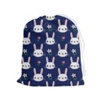 Cute Bunny Pattern, Easter, Koteto Drawstring Pouch (XL)