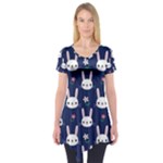 Cute Bunny Pattern, Easter, Koteto Short Sleeve Tunic 