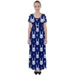 Cute Bunny Pattern, Easter, Koteto High Waist Short Sleeve Maxi Dress