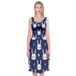 Cute Bunny Pattern, Easter, Koteto Midi Sleeveless Dress