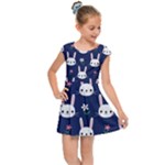 Cute Bunny Pattern, Easter, Koteto Kids  Cap Sleeve Dress