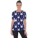 Cute Bunny Pattern, Easter, Koteto Shoulder Cut Out Short Sleeve Top