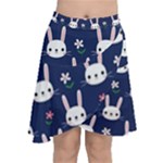 Cute Bunny Pattern, Easter, Koteto Chiffon Wrap Front Skirt