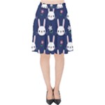 Cute Bunny Pattern, Easter, Koteto Velvet High Waist Skirt