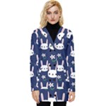 Cute Bunny Pattern, Easter, Koteto Button Up Hooded Coat 