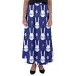 Cute Bunny Pattern, Easter, Koteto Flared Maxi Skirt