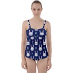 Cute Bunny Pattern, Easter, Koteto Twist Front Tankini Set