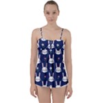 Cute Bunny Pattern, Easter, Koteto Babydoll Tankini Top