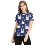 Cute Bunny Pattern, Easter, Koteto Women s Short Sleeve Rash Guard