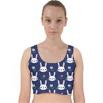 Cute Bunny Pattern, Easter, Koteto Velvet Racer Back Crop Top