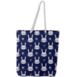 Cute Bunny Pattern, Easter, Koteto Full Print Rope Handle Tote (Large)