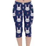 Cute Bunny Pattern, Easter, Koteto Velvet Capri Leggings 