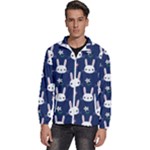 Cute Bunny Pattern, Easter, Koteto Men s High Neck Windbreaker