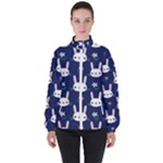 Cute Bunny Pattern, Easter, Koteto Women s High Neck Windbreaker