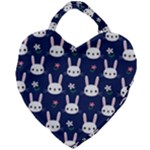 Cute Bunny Pattern, Easter, Koteto Giant Heart Shaped Tote