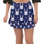 Cute Bunny Pattern, Easter, Koteto Fishtail Mini Chiffon Skirt