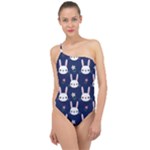 Cute Bunny Pattern, Easter, Koteto Classic One Shoulder Swimsuit