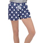 Cute Bunny Pattern, Easter, Koteto Women s Velour Lounge Shorts