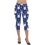 Cute Bunny Pattern, Easter, Koteto Lightweight Velour Capri Leggings 