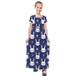 Cute Bunny Pattern, Easter, Koteto Kids  Short Sleeve Maxi Dress