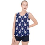 Cute Bunny Pattern, Easter, Koteto Bubble Hem Chiffon Tank Top