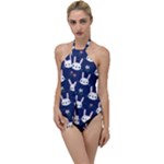 Cute Bunny Pattern, Easter, Koteto Go with the Flow One Piece Swimsuit