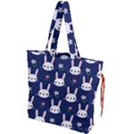 Cute Bunny Pattern, Easter, Koteto Drawstring Tote Bag