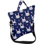 Cute Bunny Pattern, Easter, Koteto Fold Over Handle Tote Bag