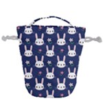 Cute Bunny Pattern, Easter, Koteto Drawstring Bucket Bag