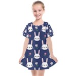 Cute Bunny Pattern, Easter, Koteto Kids  Smock Dress