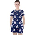 Cute Bunny Pattern, Easter, Koteto Women s T-Shirt and Shorts Set