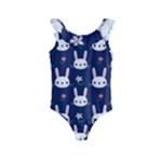 Cute Bunny Pattern, Easter, Koteto Kids  Frill Swimsuit