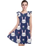 Cute Bunny Pattern, Easter, Koteto Tie Up Tunic Dress