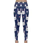 Cute Bunny Pattern, Easter, Koteto Lightweight Velour Classic Yoga Leggings