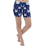 Cute Bunny Pattern, Easter, Koteto Lightweight Velour Yoga Shorts