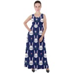 Cute Bunny Pattern, Easter, Koteto Empire Waist Velour Maxi Dress